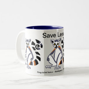 Tasse 2 Couleurs Sauvez les LÉMURS - Animaux en danger - Nature - E