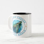 Tasse 2 Couleurs Sauvez nos océans - Tortue de mer (Devant gauche)