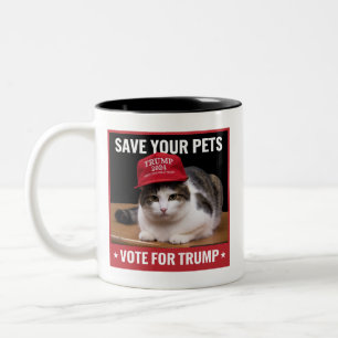 Tasse 2 Couleurs Sauvez Vos Animaux Votez Trump Élection US Citatio