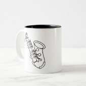 Tasse 2 Couleurs Saxophone (Devant gauche)