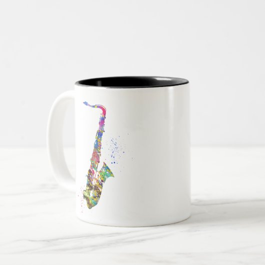 Tasse 2 Couleurs Saxophone (Devant gauche)