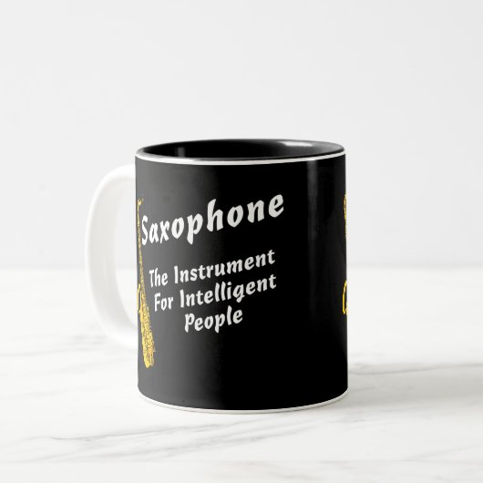 Tasse 2 Couleurs Saxophone intelligent (Devant gauche)