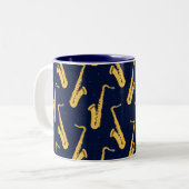 Tasse 2 Couleurs Saxophone Player Saxophoniste (Devant gauche)