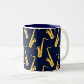 Tasse 2 Couleurs Saxophone Player Saxophoniste (Devant droit)