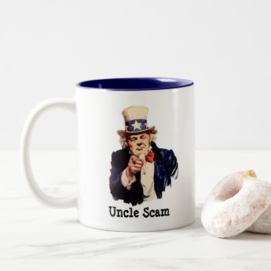 Tasse 2 Couleurs Scandale de Donald Trump à l'oncle (Avec donut)