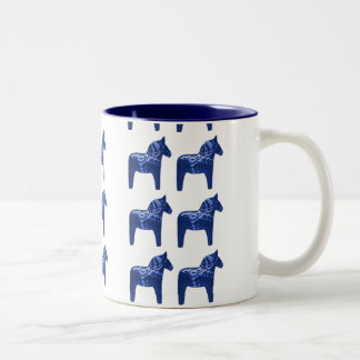 Tasse 2 Couleurs Scandinave bleu suédois de motif de cheval de Dala