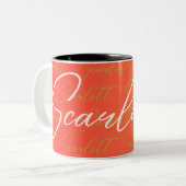 Tasse 2 Couleurs Scarlett - Motif de nom répétitif (Devant gauche)