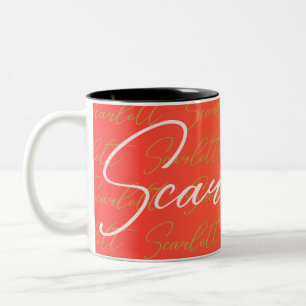 Tasse 2 Couleurs Scarlett - Motif de nom répétitif