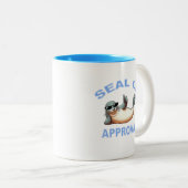Tasse 2 Couleurs Sceau D'Approbation Drôle Conception Punny (Devant droit)