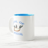 Tasse 2 Couleurs Sceau D'Approbation Drôle Conception Punny (Devant gauche)