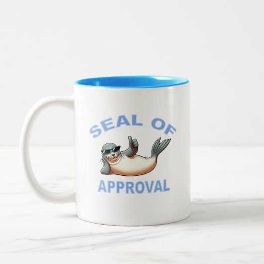 Tasse 2 Couleurs Sceau D'Approbation Drôle Conception Punny (Gauche)