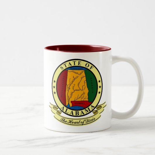 Tasse 2 Couleurs Sceau de l'Alabama (Droit)