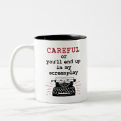 Tasse 2 Couleurs Scénariste Attention Finit Dans Mon Scénario (Gauche)
