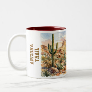 Tasse 2 Couleurs scène aquarelle Arizona Trail