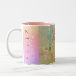 Tasse 2 Couleurs Scène de Cresche "Feliz Navidad"