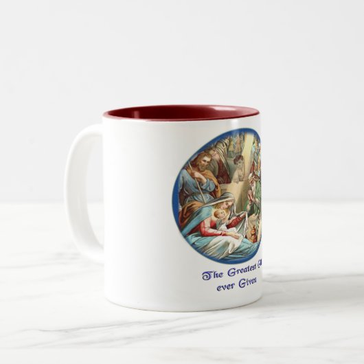 Tasse 2 Couleurs Scène de Nativity (Devant gauche)