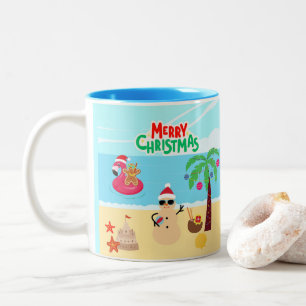 Tasse 2 Couleurs Scène de Noël de plage