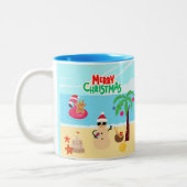 Tasse 2 Couleurs Scène de Noël de plage (Gauche)