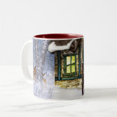 Tasse 2 Couleurs Scène de vacances de Noël (Devant gauche)