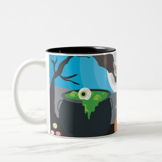 Tasse 2 Couleurs Scène d'Halloween (Gauche)