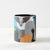Tasse 2 Couleurs Scène d'Halloween (Centre)