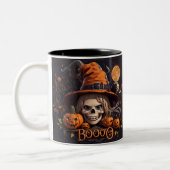 Tasse 2 Couleurs Scène d'Halloween éffrayante avec Citrouille, Sorc (Gauche)
