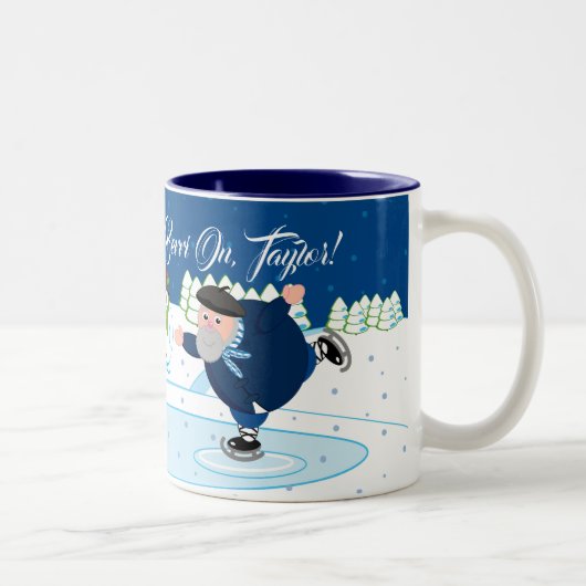 Tasse 2 Couleurs Scène faite sur commande de Noël, patinage de (Droit)