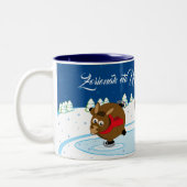 Tasse 2 Couleurs Scène faite sur commande de Noël, patinage de (Gauche)