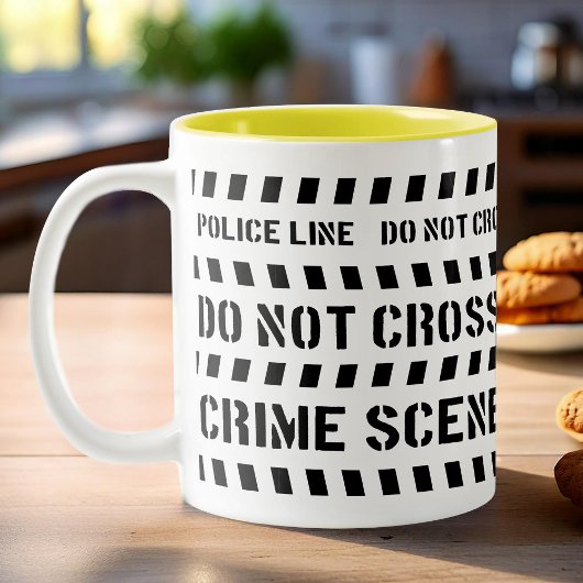 Tasse 2 Couleurs Scène policière noire et blanche thème