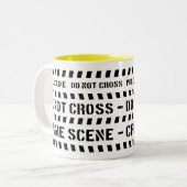 Tasse 2 Couleurs Scène policière noire et blanche thème (Devant gauche)