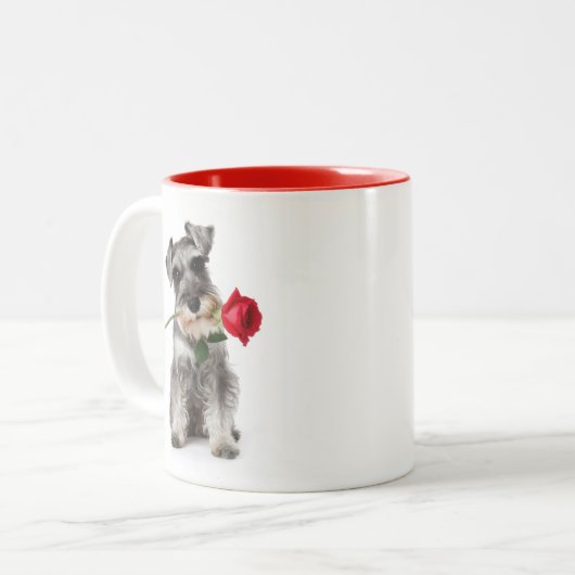 Tasse 2 Couleurs Schnauzer Love (Devant gauche)
