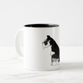 Tasse 2 Couleurs Schnauzer noir et argenté (Devant gauche)