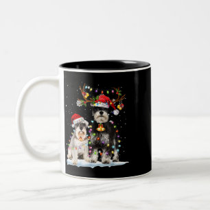 Tasse 2 Couleurs Schnauzer Reindeer Noël Noël Noël
