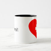 Tasse 2 Couleurs Schoggi ! Chocolat suisse avec drapeau (Centre)