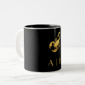 Tasse 2 Couleurs Scorpion d'or - ajouter monogramme (Devant gauche)