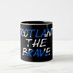 Tasse 2 Couleurs Scotland The Brave superposé sur le drapeau écossa