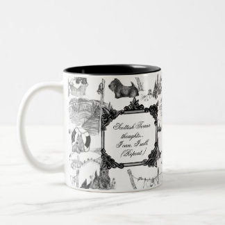 Tasse 2 Couleurs SCOTTISH Terrier Black Toile avec personnalisation