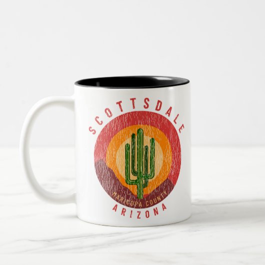 Tasse 2 Couleurs Scottsdale Arizona Cactus Mountains (Gauche)