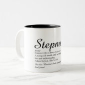 Tasse 2 Couleurs Script Best Ever Stepmaman, Stepmère Définition (Devant gauche)