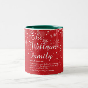 Tasse 2 Couleurs Script de définition de famille Flocons de neige d