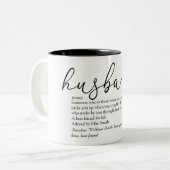 Tasse 2 Couleurs Script de définition de mari amour cœur (Devant gauche)