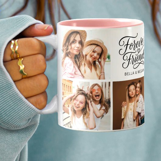 Tasse 2 Couleurs Script de photo de meilleure amie BFF Moderne