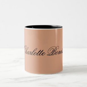 Tasse 2 Couleurs Script d'écriture manuscrite classique Votre nom