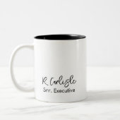 Tasse 2 Couleurs Script Employés exécutifs du bureau moderne (Gauche)