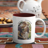 Tasse 2 Couleurs Script Fiançailles photo mieux ensemble personnali