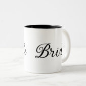 Tasse 2 Couleurs Script "Mariée" chic noir et blanc (Devant droit)