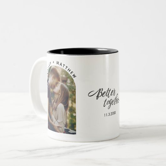 Tasse 2 Couleurs Script Photo Moderne Meilleur Ensemble (Devant gauche)