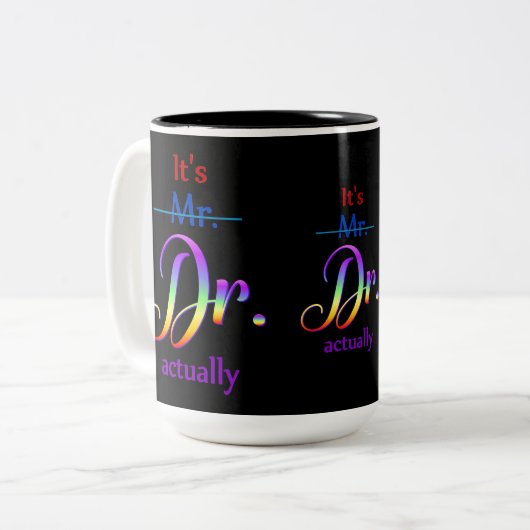 Tasse 2 Couleurs Script Rainbow (Devant gauche)