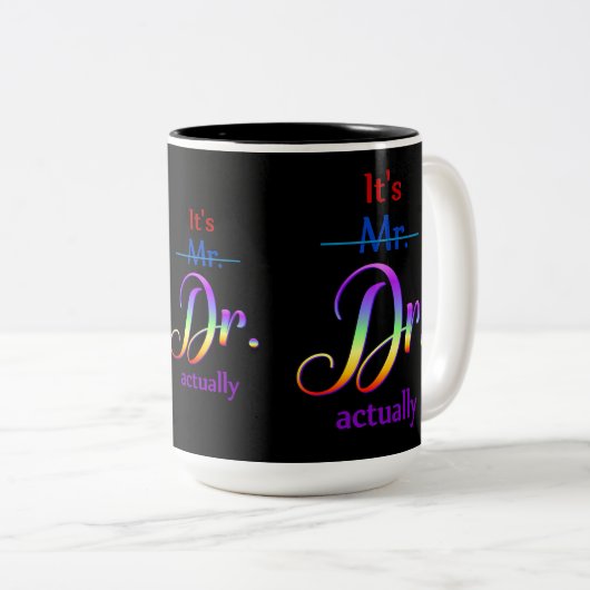 Tasse 2 Couleurs Script Rainbow (Devant droit)