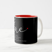 Tasse 2 Couleurs Script Red Love Heart Bae Définition Élégant (Devant droit)